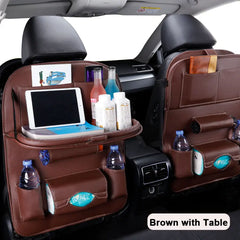 Car Seat Back Organizer with Foldable Table Tray