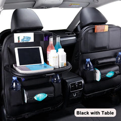 Car Seat Back Organizer with Foldable Table Tray