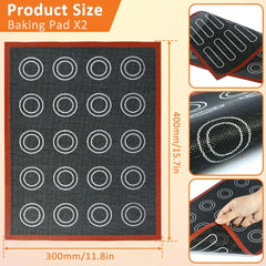 2pcs Silicone Baking Mats